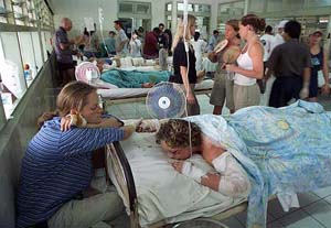 An unidentified Australian woman at a Denpasar hospital