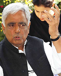 PDP president Mufti Sayeed addresses a Press conference 