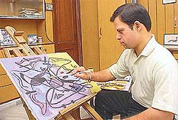 Rahul Bakshis paintings are colourful, yet soothing