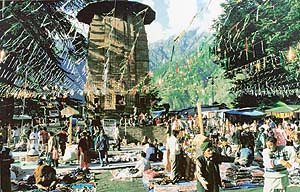Devotees visit the many temples in Bharmour