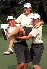 Australian players Vicky Uwland and Katherine Hull