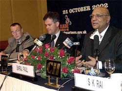 Lord Swraj Paul addresses mediapersons  