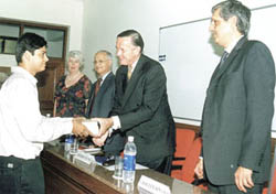 The LSE Director, External Programmes, Ms Rosemnary Gosluph, at the graduation ceremony of the ITM Twinning Programme