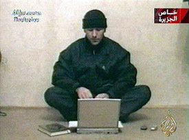 A picture taken from a video tape released by Arab satellite television al-Jazeera 