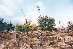 Unmarked graves of soldiers who died while fighting the Taliban