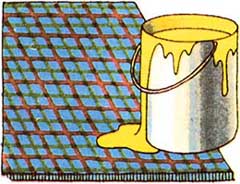 Wipe off stains of spilled paint with a cloth dipped in turpentine