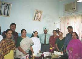 Principal S. S. Minhas of GHPS, Vasant Vihar, and Chairman of TEACH accompanied by other delegates with Dr Mansour G. Hussein, Asst Under Secretary for Planning and Information, Kuwait