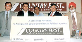 Shiv Khera with the top brass of Country First.