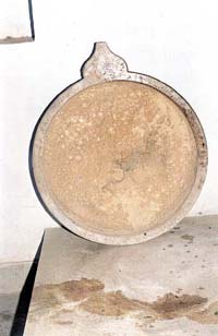 The trough contains deep and indelible spots as a result of the 12-year-long lapping up of food by the crippled