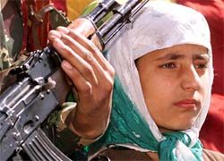 A Kashmiri girl attends a function