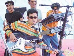 Four-member band Taan Trikz performs at the CIIs mega expo in Parade Ground