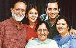 Satya Sharma with son Satish Sharma, daugther-in-law Vinay Sharma and grandson Gaurav Sharma and granddaughter-in-law Shaili Sharma