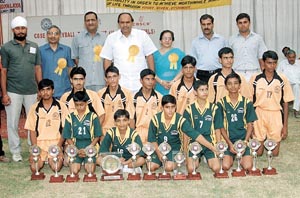 DAV Public School, Pushpanjali Enclave, which won the CBSE Cluster XI Volleyball Tournament