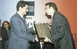 Aditya Birla Group Chairman Kumarmangalam Birla receiving the Amity Award for Excellence in Business