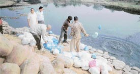 Adulterated khoya worth Rs 2 lakh that was seized prir to Divali being destroyed by health officials