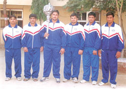 The Noida College of Physical Education wrestlers, who annexed two gold, one silver and three bronze medals 