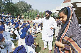 SGPC General Secretary Kiranjot Kaur and Mr Sukhbir Singh Badal