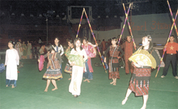 Bamboo dance being performed for Pearl Academy's annual fest by Vietnamese students 