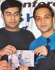 Punjabi singer Shael (right) releases his music album Hasna Kamaal at the Chandigarh Press Club on Friday.