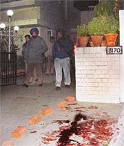 Two youths shot at the manager of the Kiran and Jagat cinemas, Mr Harjinder Singh, outside his house in Sector 21, Chandigarh