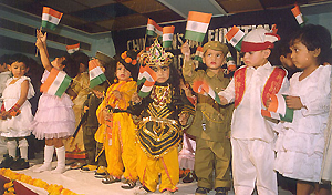 The students of Kids Care, a playway and preparatory school, perform during their annual function