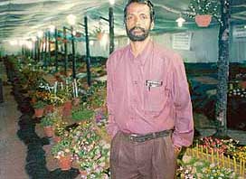 Antony Joseph with his flowers