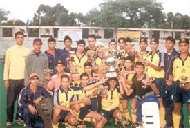 The Punjab and Sind Bank Sub-Junior hockey team, who emerged runners-up in the Nehru Sub-Junior Hockey Tournament
