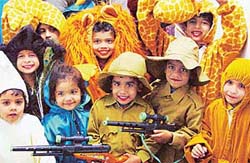 Students of Manav Mangal School, Sector 11, perform during the annual function at Tagore Theatre