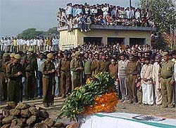Floral tributes being paid to soldier Nirmal Singh