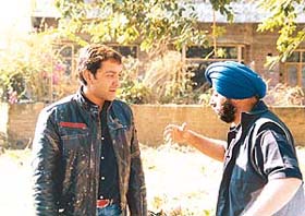 Bobby Deol with his friend Budhwant Singh at the latters SAS Nagar residence on Friday.