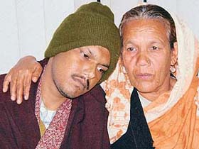 Satya Devi with her son, Dinesh.