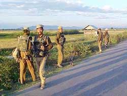 CRPF jawans busy in a search operation
