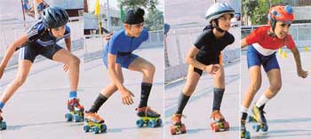 Some of the winners of Sahodaya skating championship
