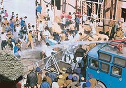 Youth Congress workers face the fury of water-cannon on their way to gherao 