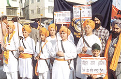 Students of GHPS, Vasant Vihar dressed as panj pyaras.