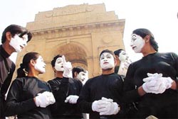 Disabled children at the walk for freedom 