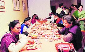 Ladies enjoy a gourmet meal at Moti Mehal, Sector 17