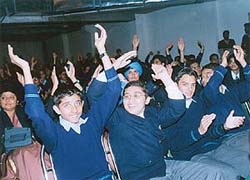 Students at a quiz organised by the Limca Book of Records