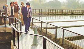 The UT Administrator, Lt-Gen J.F.R. Jacob , during a surprise visit to the Sector 39 water works 