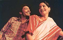 Gurcharan and Harpreet in ‘‘Naun Baran Dus’’ based on Waryam Sandhu’s story and directed by Navnindra Behl