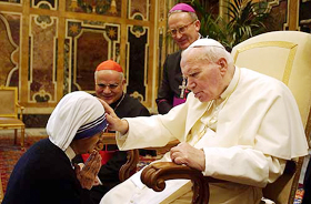 Pope John Paul II blesses Sister Nirmala
