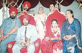 Gurpreet Kaur at her wedding with Manpreet Singh