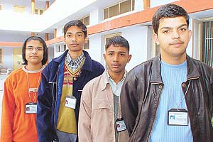 Ramita Vig, Gobind Kumar, Deepak Vaid and Varun Sharma who left for Mysore to participate in the National Childrens Science Congress