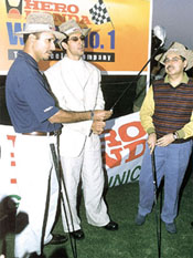 Golfer Jeev Milkha Singh and cine star Hrithik Roshan at the inauguration of a golf clinic