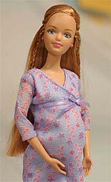The pregnant version of Midge, Barbie's oldest friend, which pops out a curled-up baby when her belly is opened