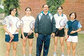 The Panjab University women’s badminton team that won the title in the North Zone Inter-varsity Badminton