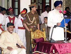 Mr Surjit Singh Barnala is sworn in as new Governor of Andhra Pradesh 