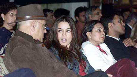 Bollywood actor Amrish Puri and actress Mahima Choudhury