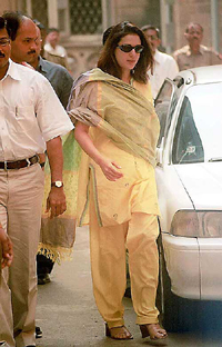 Preity Zinta accompanied by the special branch police arrives at the court 