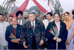 Mr Ujjal Singh Dosanjh, former British Columbia Premier, along with hiswife comes to participate in the annual convention of the NRI Sabha
